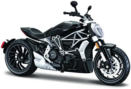 Maisto Ducati Diavel S 1:12 Scale Motorcycle Model with Suspension and Fold-Out Side Stand 17 cm Black (5-20101) Maisto