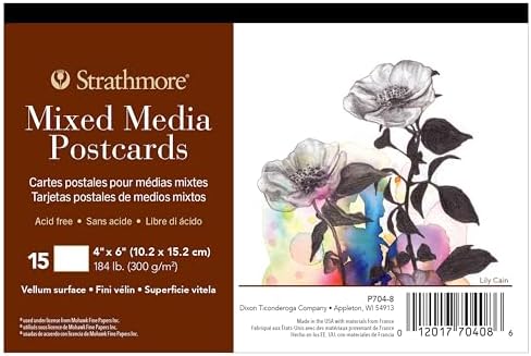 Strathmore Mixed Media Postcard Pad, 4x6 inches, 10 Pack, Envelopes Included - Custom Greeting Cards for Weddings, Events, Birthdays Strathmore