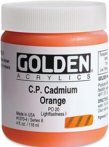 4 Oz Heavy Body Acrylic Color Paints Color: Cadmium Orange GOLDEN