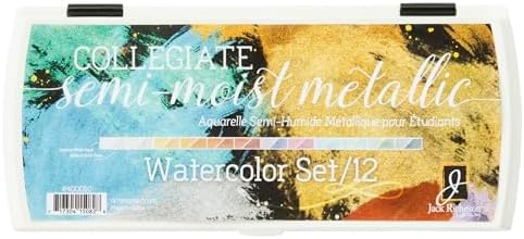 Jack Richeson Set of 12 Semi Moist Collegiate Metallic Watercolor Jack Richeson