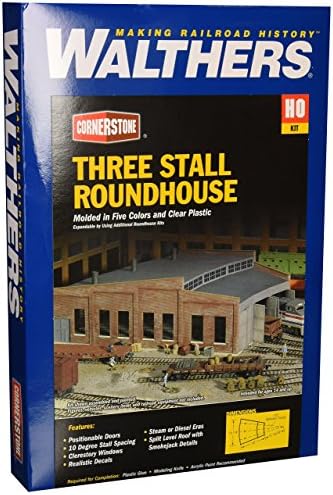 Walthers Cornerstone HO Scale Model Roundhouse, 8 Walthers Cornerstone