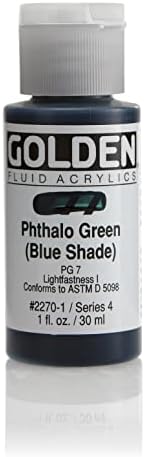 Golden Fluid Acrylic Paint 1 Ounce-Phthalo Green/Blue Shade GOLDEN