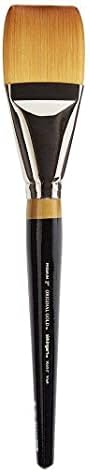 KINGART Premium Original Gold 9550-2 WASH/Glaze Series Artist Brush, Golden Taklon Synthetic Hair, Short Handle, for Acrylic, Watercolor, Oil and Gouache Painting, Size 2" Kingart