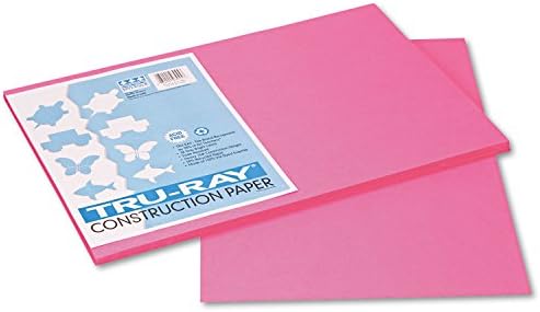 Pacon 103045 Tru-Ray Construction Paper, 76 lbs., 12 x 18, Shocking Pink, 50 Sheets/Pack Pacon