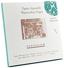 Sennelier Watercolor Block, Cold Press, 8" x 8", 20 Sheets Sennelier