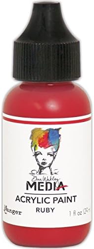 Ranger MDQ54078 Dina Wakley Media Heavy Body Acrylic Paint 1ozRuby, Ruby Ranger