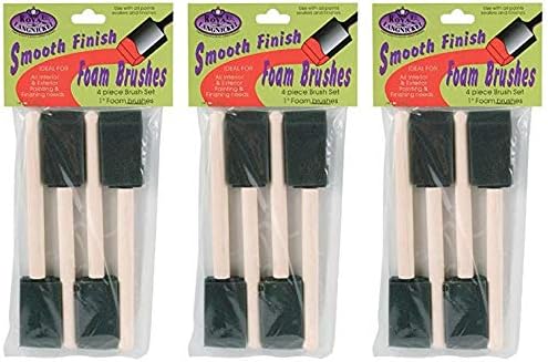 ROYAL BRUSH RFOMW-4P Foam Brush, 4-Pack - Pack of 3 Royal & Langnickel