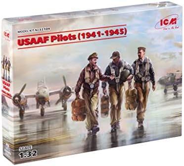 ICM 32104 Plastic Military Figure Models USAAF Pilots (1941-1945) (3 Figures) - Scale 1:32 Icm