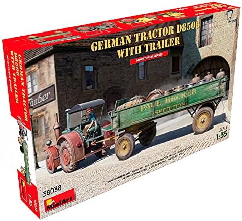 Miniart 38038-1/35 German Tractor D8506 with Trailer Scale Plastic Model kit MiniArt