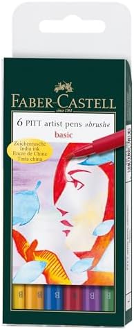 Faber-Castell PITT Artist Brush Pens, Basic, 6-Pack Faber-Castell