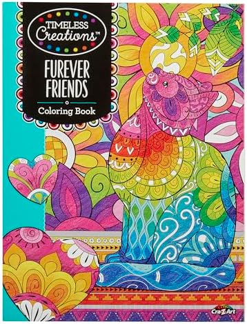 Книга-раскраска Timeless Creations Furever Friends с милыми животными, 64 страницы для снятия стресса и творчества Cra-Z-Art