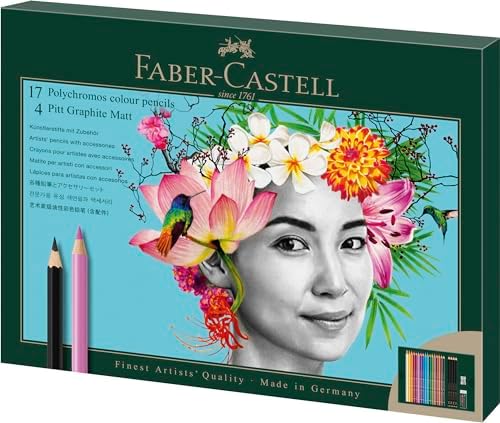 Faber-Castell Polychromos and Pitt Graphite Matte Gift Art Set, 1 Count (Pack of 23), Multicolor 23 Faber-Castell