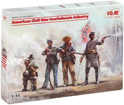 ICM 35021 Plastic Military Figure Models American Civil War Confederate Infantry. Set #1 - Scale 1:35 Icm