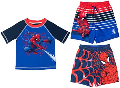 Marvel Spider-Man Pullover Rash Guard and Swim Trunks Toddler to Big Kid Marvel