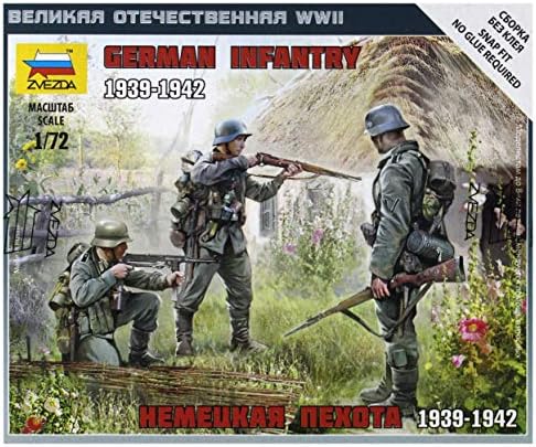 Zvezda Models 1/72 German Infantry Eastern Front 1941 (Snap Kit) Zvezda