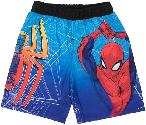 Marvel Spider-Man Peter Parker and Miles Morales Boys Swim Trunks - Spiderman Bathing Suit Swim Shorts Marvel