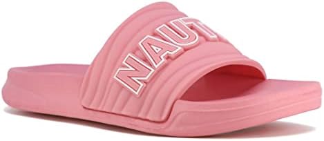 Nautica Kids Girls Slip-On Sandal Athletic Slide Youth Big Kid Little Kid-Loch Girls-Peony White Size-3 Nautica