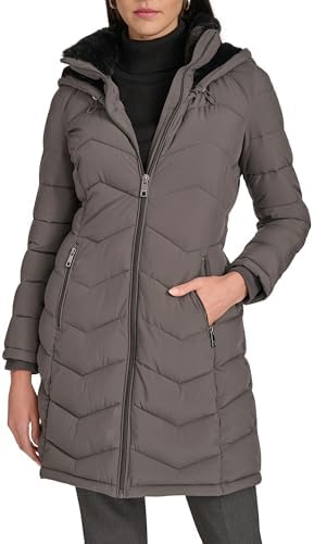 Calvin Klein Women's Outerwear coat, Titanium, X-Large Calvin Klein