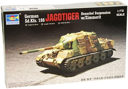 Модель танка Trumpeter 1/72 German SdKfz 186 Jagdtiger с зиммеритом - для сборки без клея и красок, 14+ Trumpeter