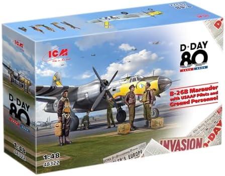 ICM 48322 - B-26B Marauder with USAAF Pilots and Ground Personnel - Plastic Military Model Kit - Scale 1:48 Icm