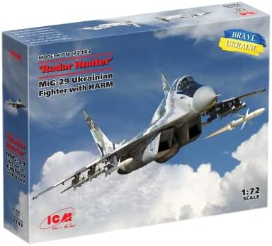 ICM 72143 - Airplane Model ''Radar Hunter', Plastic Military Plane MiG-29 '9-13' Ukrainian Fighter with HARM Missiles - Scale 1:72 Icm