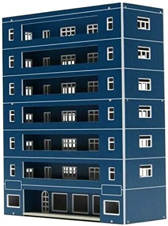 EatingBiting DIY 1:144 Blue 7F Outland Model Train Layout N Scale Apartment School Building for Sand Table Garden Micro Landscape Ornaments Decor Dormitory Dorm Assembling Scene Detail & Realism EatingBiting