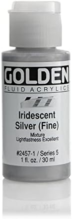 Golden Fluid Acrylic Paint 1 Ounce-Iridescent Silver Fine GOLDEN