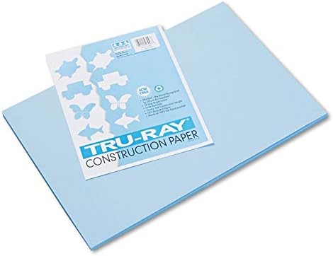 Tru-Ray Construction Paper, 76 lbs., 12 x 18, Sky Blue, 50 Sheets/Pack Tru-Ray