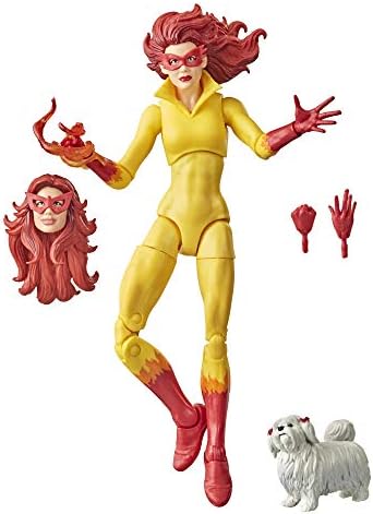 Фигурка Marvel Legends Firestar 15 см, с собакой Мисс Лайон, множеством точек артикуляции и аксессуаров Marvel