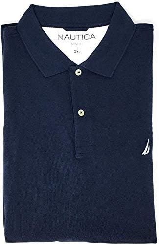 Nautica Men's Mesh Polo Shirt Slim Fit (Small, Navy) Nautica