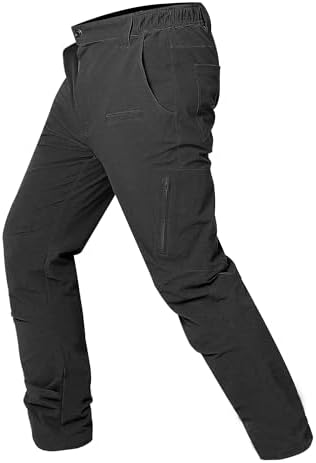 wantdo Men's Hiking Pants Lightweight Quick Dry Waterproof Breathable Tactical Cargo Pants for Outdoor Fishing Travel Wantdo