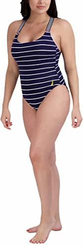 Nautica Women's Cross Back One Piece Swimsuit Nautica