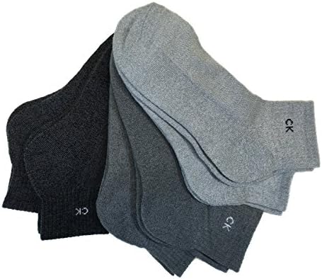 Calvin Klein Men's Socks - Cotton Cushioned Above Ankle Athletic Mini-Crew Socks (6 Pack), Size Shoe Size: 7-12, Grey Calvin Klein