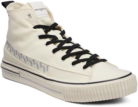 KARL LAGERFELD Men's Cottom Canvas Logo Band High Top Sneaker Karl Lagerfeld