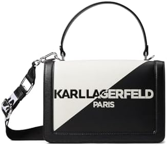 Karl Lagerfeld Paris Simone Crossbody, Black/Black/White Legacy Karl Lagerfeld