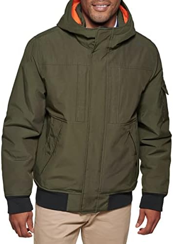 Tommy Hilfiger Men's Arctic Cloth Hooded Utility Bomber Tommy Hilfiger