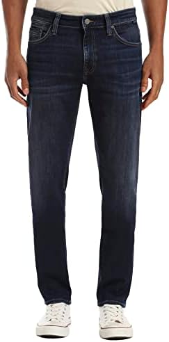 Mavi Matt Classic Men's Straight Leg Jeans, Mid-Rise Relaxed Fit Jeans for Men, Deep Brushed Williamsburg, Dark Wash Blue Jeans, 34 x 34 Mavi