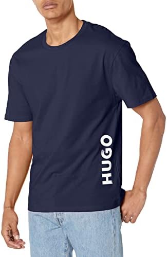 HUGO Men's Vertical Logo Short Sleeve Swim Shirt Hugo