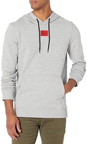 HUGO Men's Square Woven Logo Hooded Sweatshirt Hugo