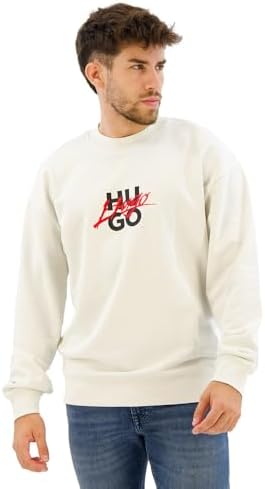 HUGO Men's Script Stack Logo Crewneck Sweatshirt Hugo