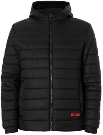 BOSS Men's Black Brent 2441 Hooded Lightweight Jacket Boss