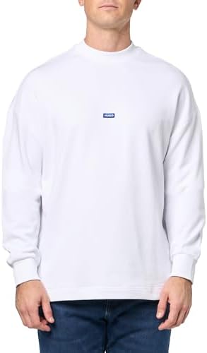 HUGO Men's Twill French Terry Logo Patch Sweatshirt Hugo