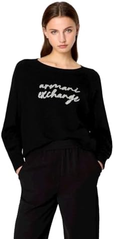 A｜X ARMANI EXCHANGE Women's Knit Front Logo Wool Blend Pullover Sweater A｜X Armani Exchange