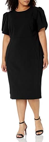 Calvin Klein Women's Tulip Sleeve Seamed Sheath Dress Calvin Klein