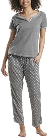 Tommy Hilfiger Women's Short Sleeve and Pants Logo Lounge Bottom Pajama Set Tommy Hilfiger