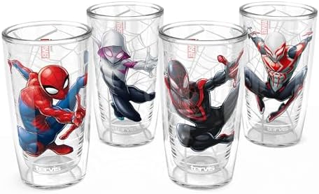 Tervis Marvel Spider-Man Web-Swinging Collection Insulated Tumbler, 16oz-4pk, Classic Tervis