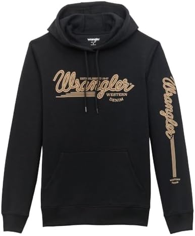 Wrangler Men's Black Logo Hoodie Black XXL Wrangler