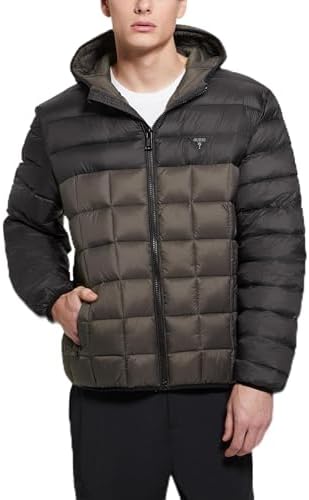 GUESS Men's Jacob Quilted Pack Hooded Jacket Guess