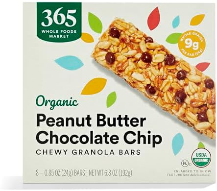 365 by Whole Foods Market, Organic Chocolate Chip Peanut Butter Granola Bar, 8 Count 365 by Whole Foods Market