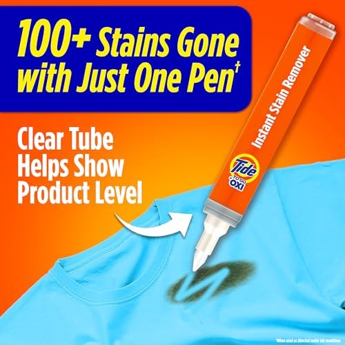 Tide Pen Stain Remover for Clothes, To Go Pen, Instant Stain Remover Pen & Spot Cleaner, Portable & Travel-Friendly, Works on Food & Drink Stains, Fits in Purses & Bags, 3 Count (Pack of 2) Tide